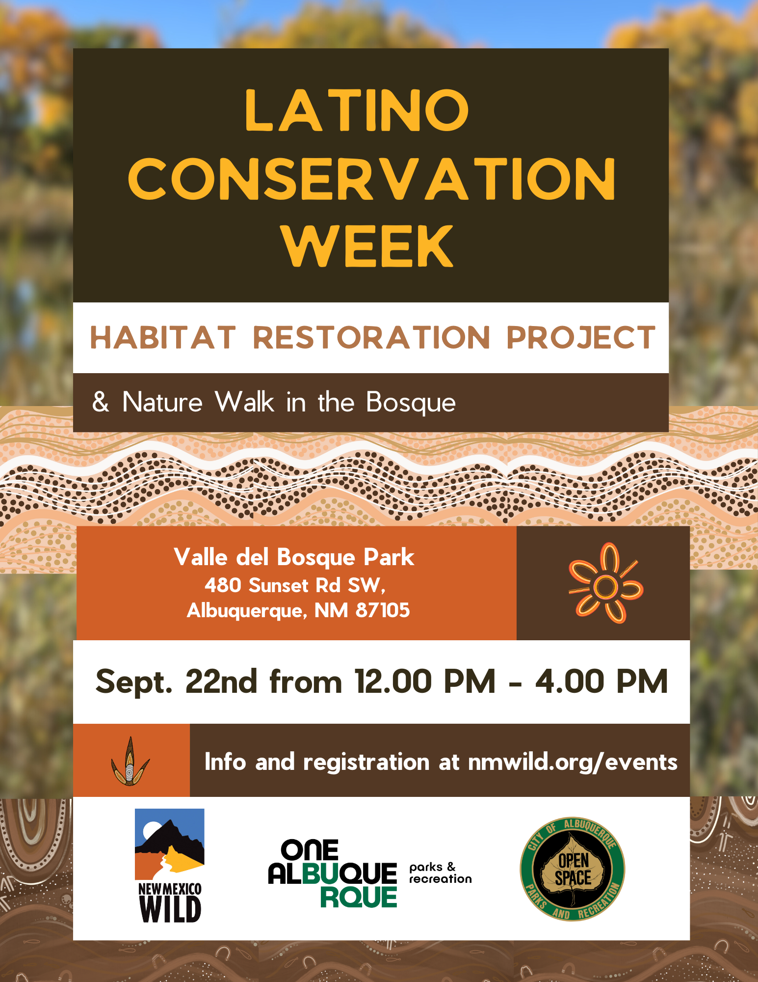 Latino Conservation Week Event – Habitat Restoration Project & Bosque Nature Walk